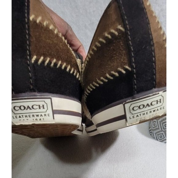 Coach Tamra Gold Brown Color-Block Lace-up Sneakers Women’s Size 9M - Picture 7 of 10